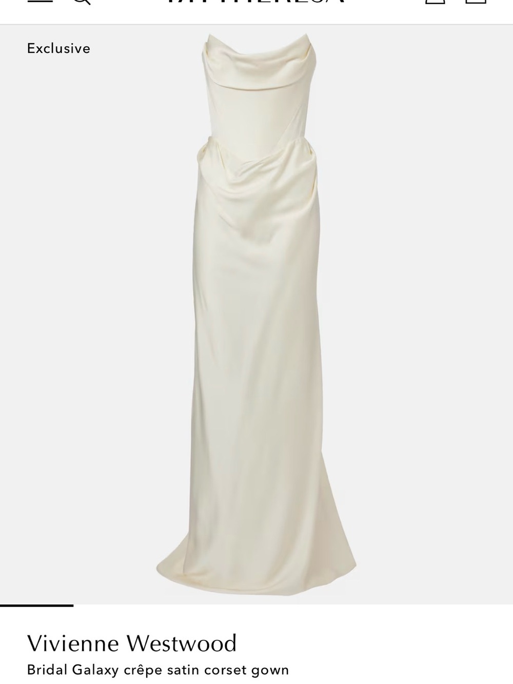 Vivienne Westwood Cream Strapless Draped Corset Gown